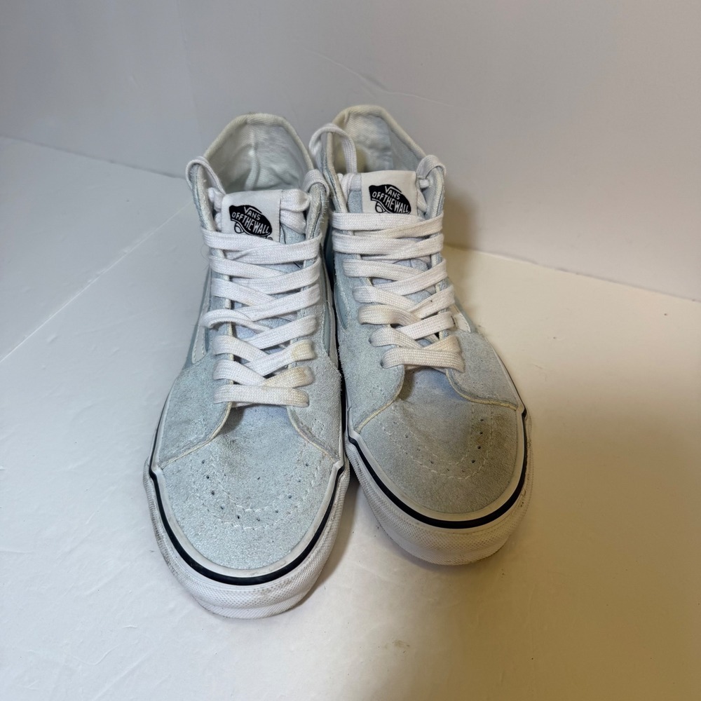 Vans Sk8-Hi Baby Blue Suede Canvas High Top Sneakers Womens 7.5 721356